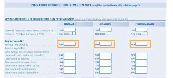 formulaire déclaration impôts