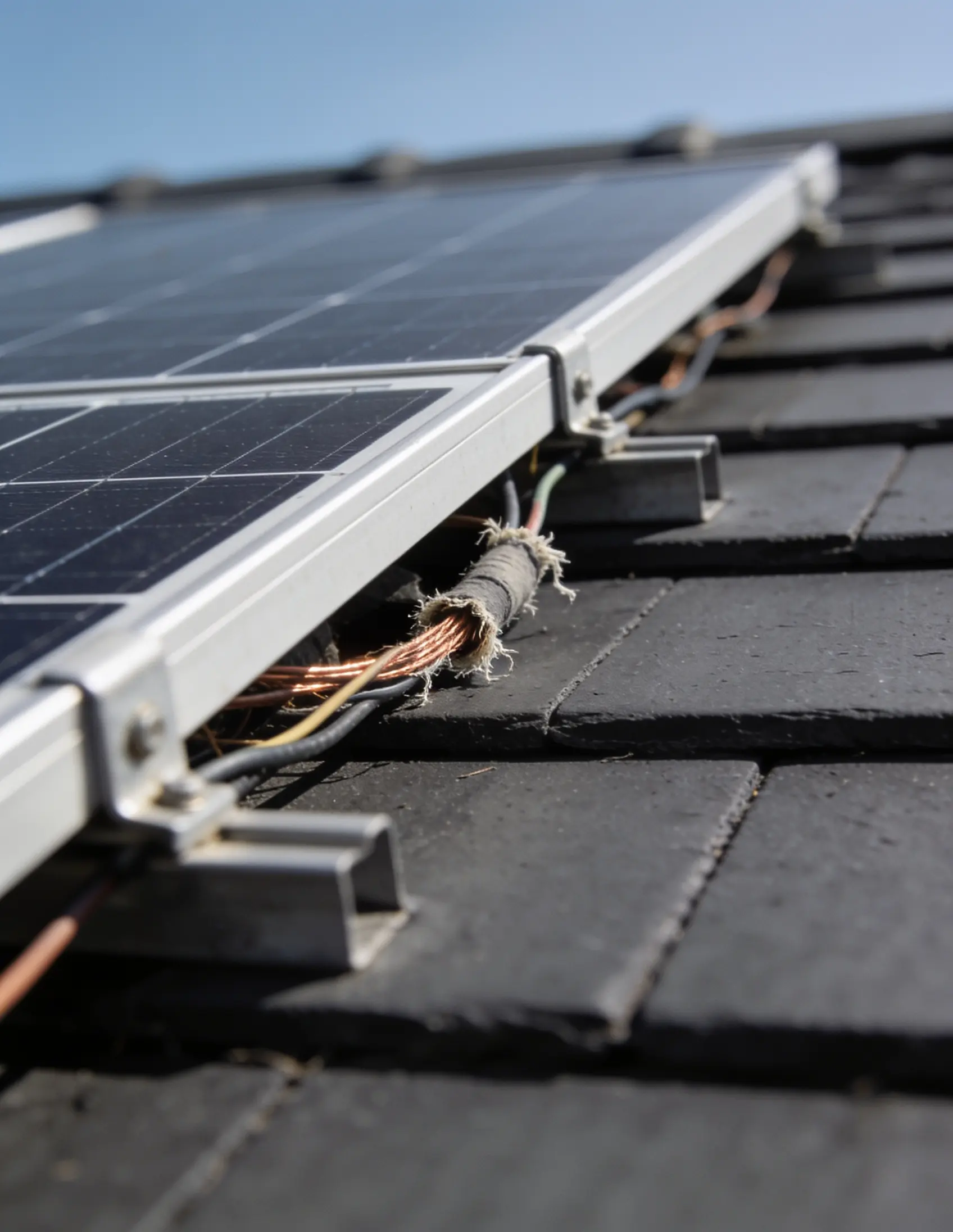 Réparation d’un panneau solaire sur un toit